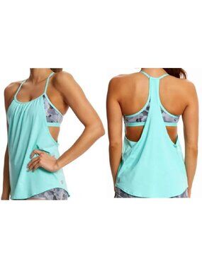 TYR Womens Lavare Shea 2-in-1 Tank Top, XS (0-2), Gray/Mint